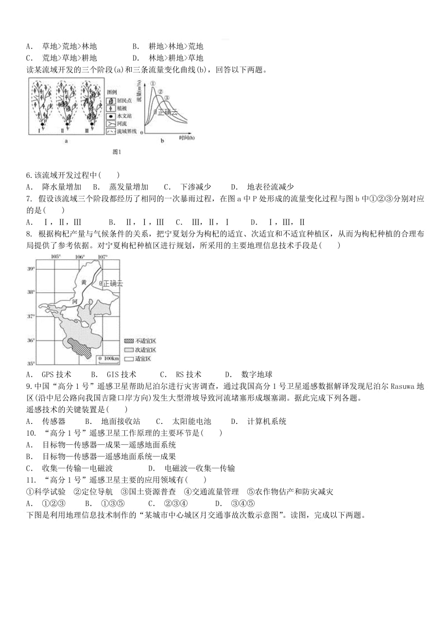 河南省鹤壁市浚县二中2019_2020学年高二地理上学期第二次月考试题_第2页