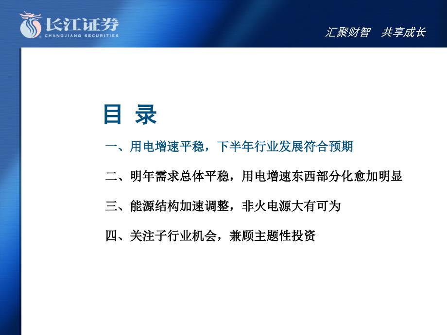 长江证券-电力行业2012年投资策略：结构加速调整非火电源大有可为-111128培训资料_第2页