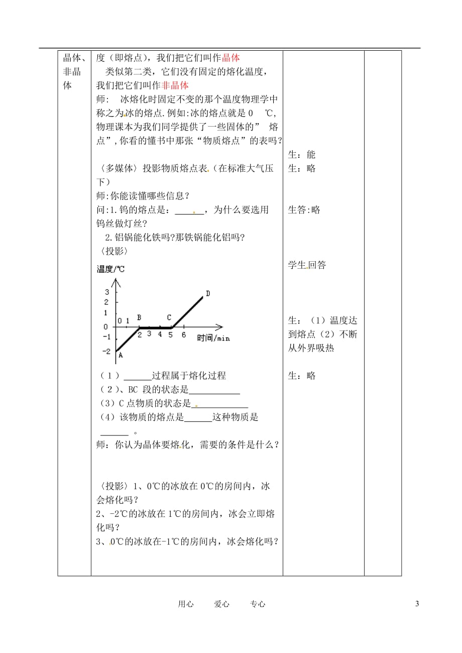 江苏省赣榆县汇文双语学校八年级物理上册《2.3熔化和凝固（2）》教案_第3页