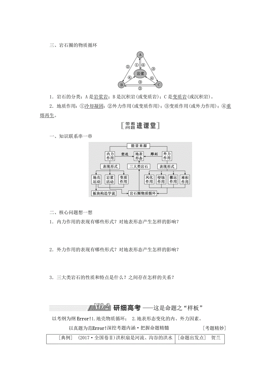 高考地理一轮复习第一部分第四章地表形态的塑造学案_第2页