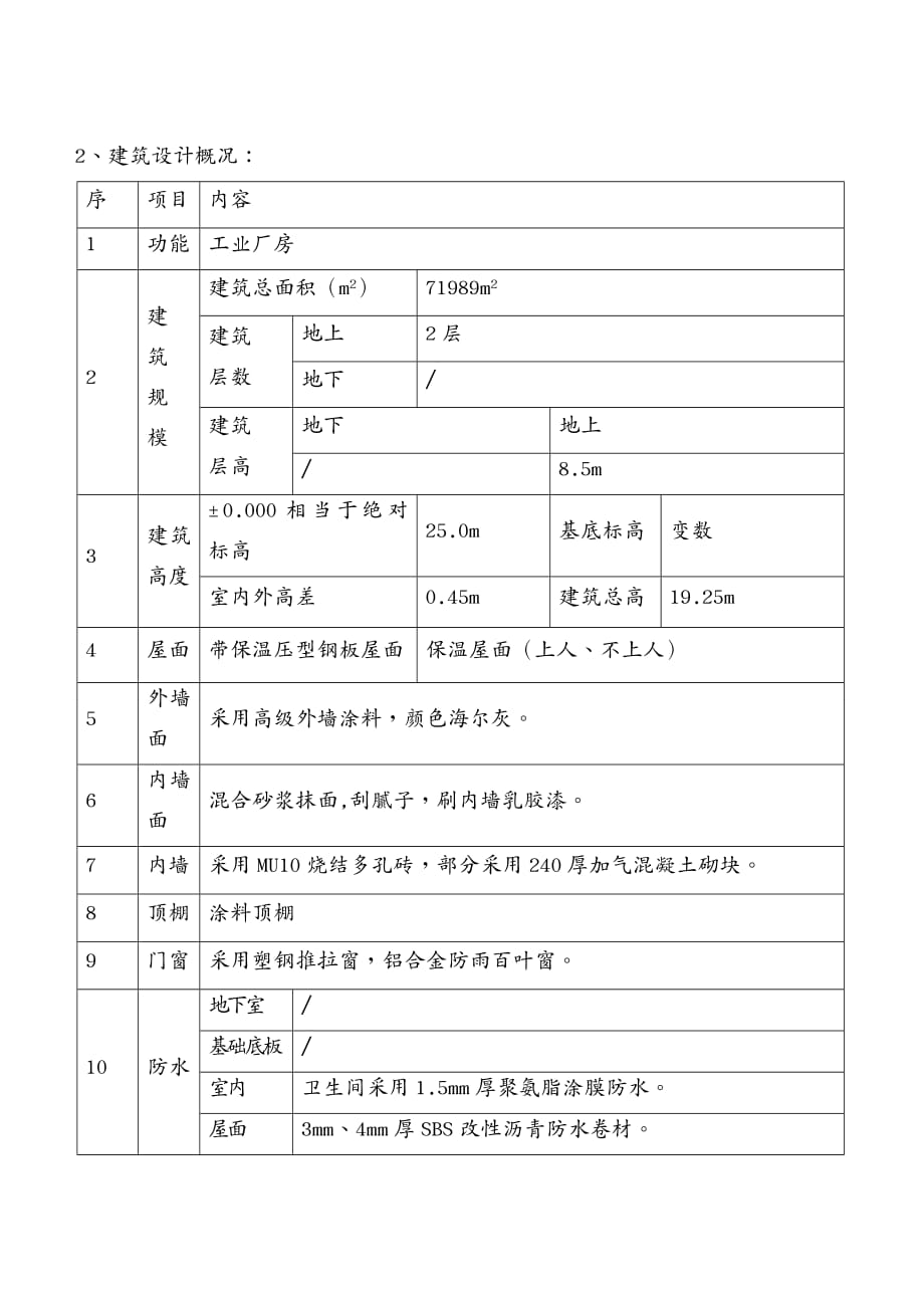 {工程设计管理}开发区海尔商用冷柜厂房工程施工组织设计_第2页