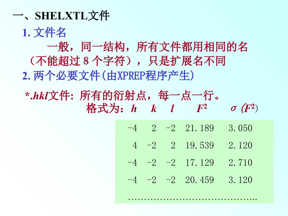 单晶结构分析__用SHELXTL程序进行晶体结构分析的方法 课件_第4页