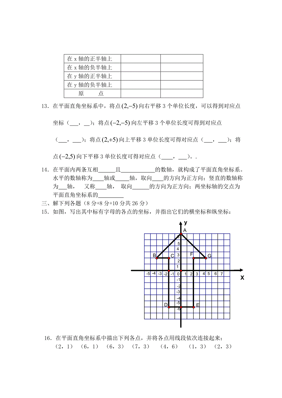 {精品}七年级数学《平面直角坐标系》练习题及答案_第3页