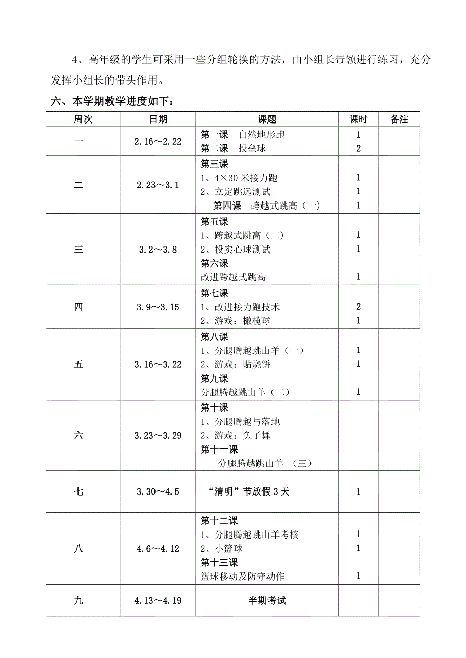 五年级下学期体育教学计划和教案-精编_第2页