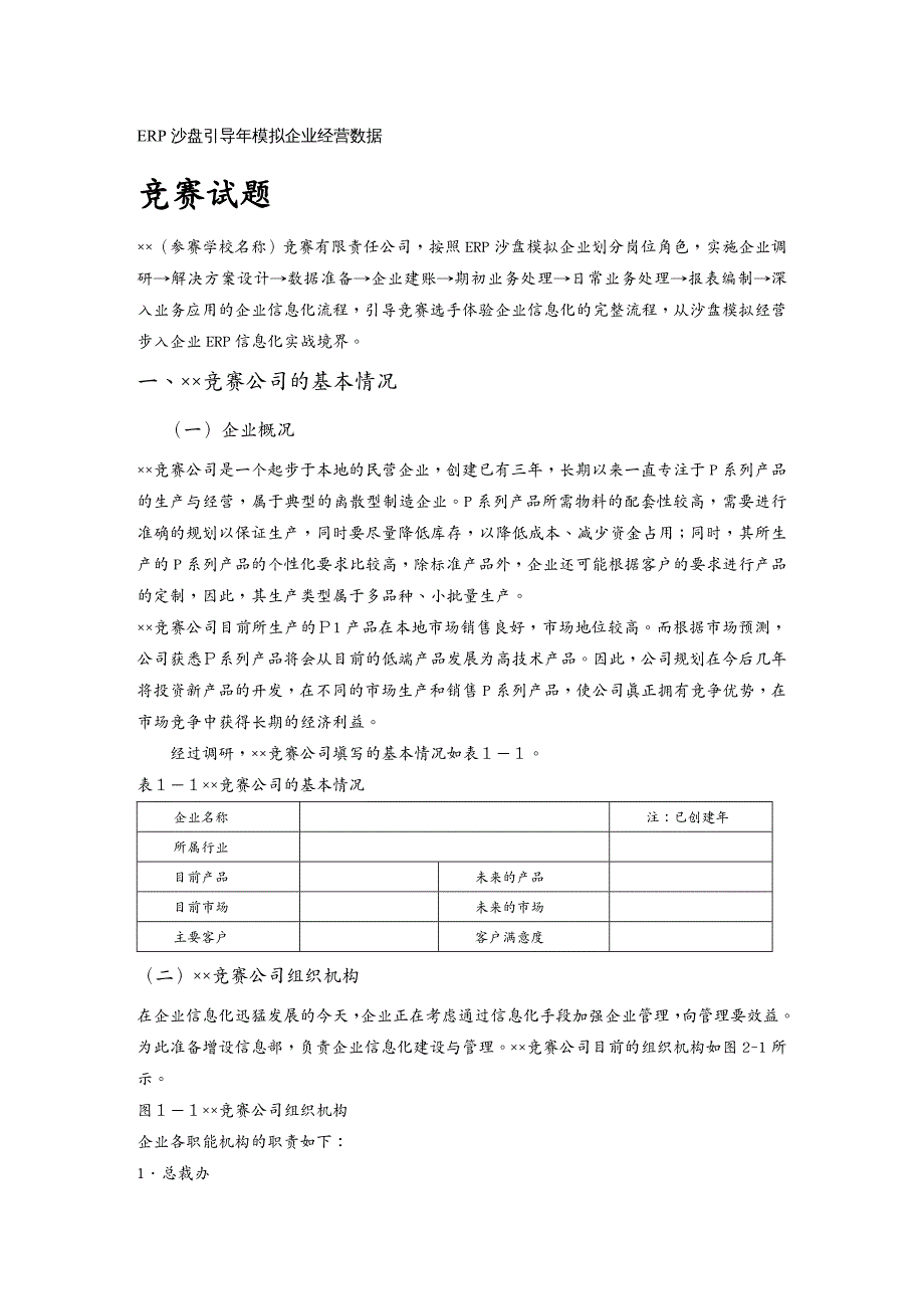 ERPMRP管理第五届用友杯沙盘大赛ERP沙盘引导年模拟企业经营报表竞赛试题_第2页