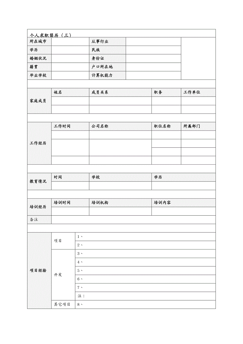 {求职简历模板}实用简历表及写作要点解析_第4页