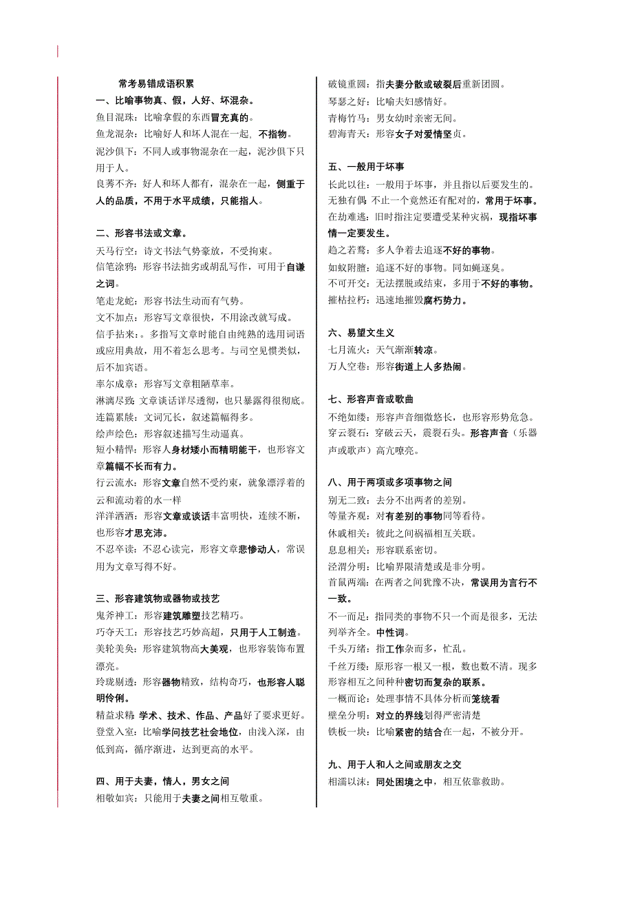 高考易错成语分类整理(精编版)-_第1页