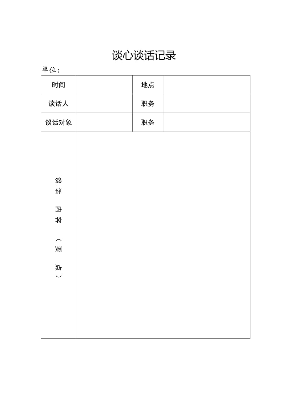 2019年党员各种谈心谈话记录加空白表﹎_第2页