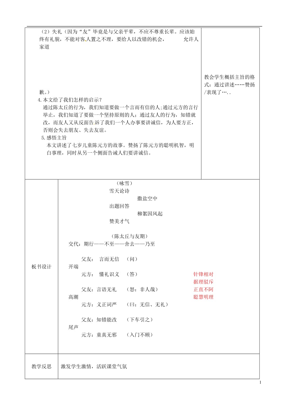 江苏省徐州市黄山外国语学校七年级语文上册《世说新语两则》教案1 新人教版_第4页