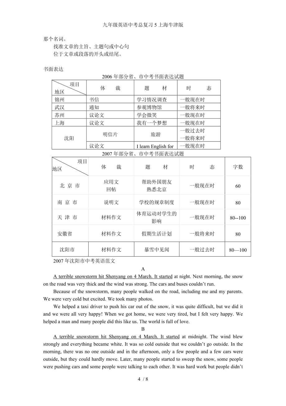 九年级英语中考总复习5上海牛津版_第4页