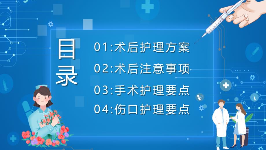 蓝色卡通风医疗健康术后护理方案PPT模板_第2页