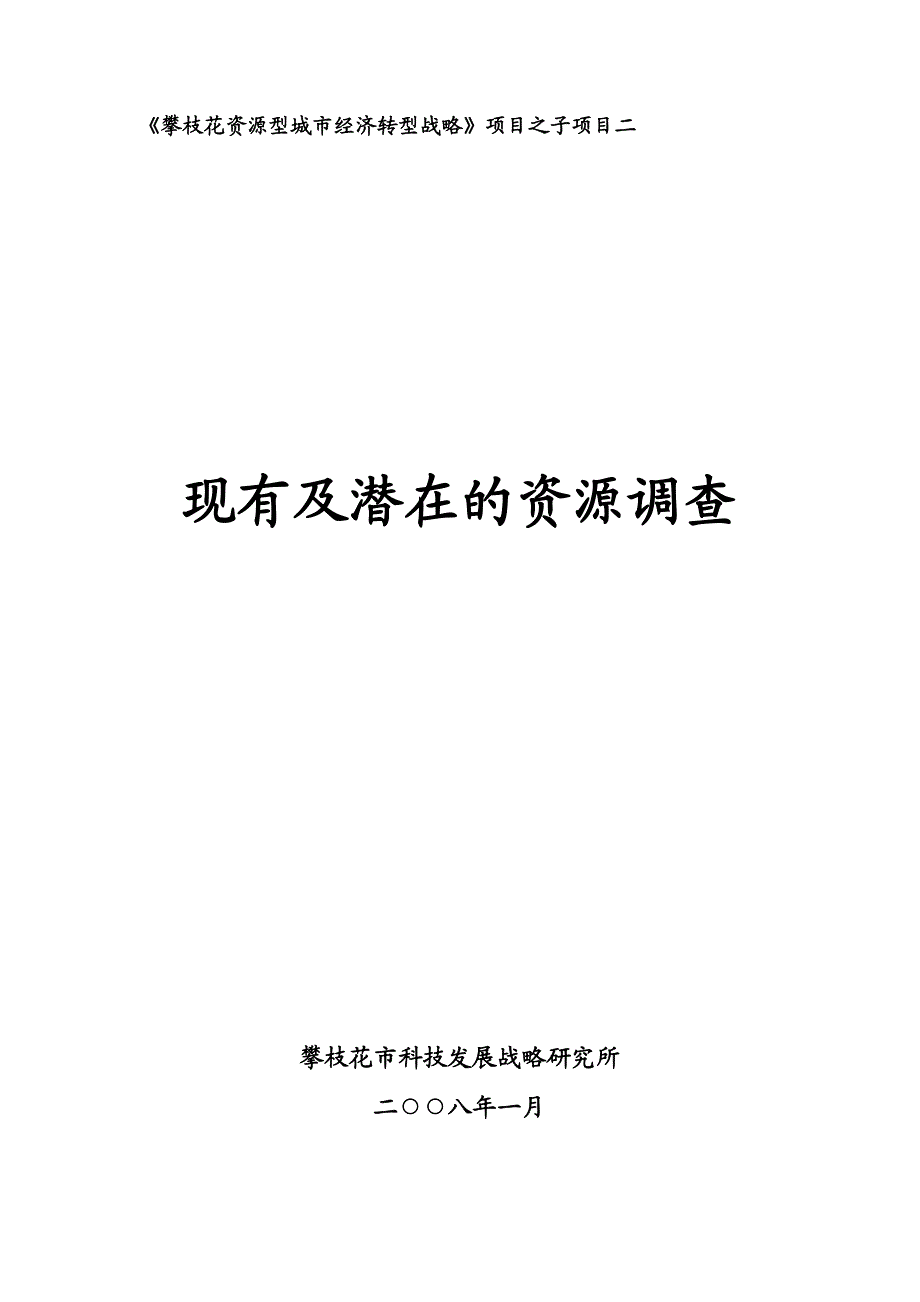 {战略管理}攀枝花资源型城市经济转型战略项目之子项目二_第2页