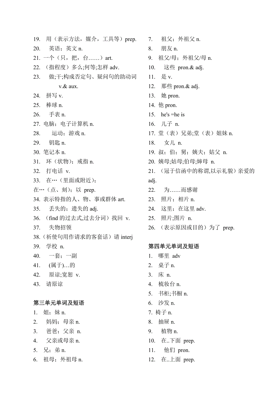 七年级上册英语单词表人教版(汉语)-精编_第2页