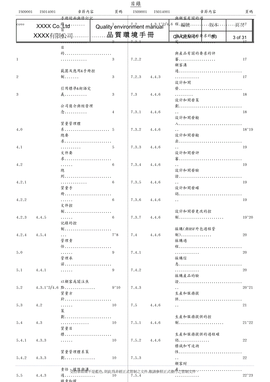 品质管理质量手册品质环境手册_第3页