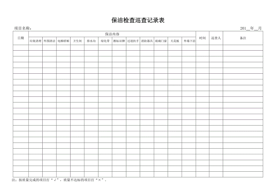 保洁检查巡查记录表（最新编写-修订版）_第1页