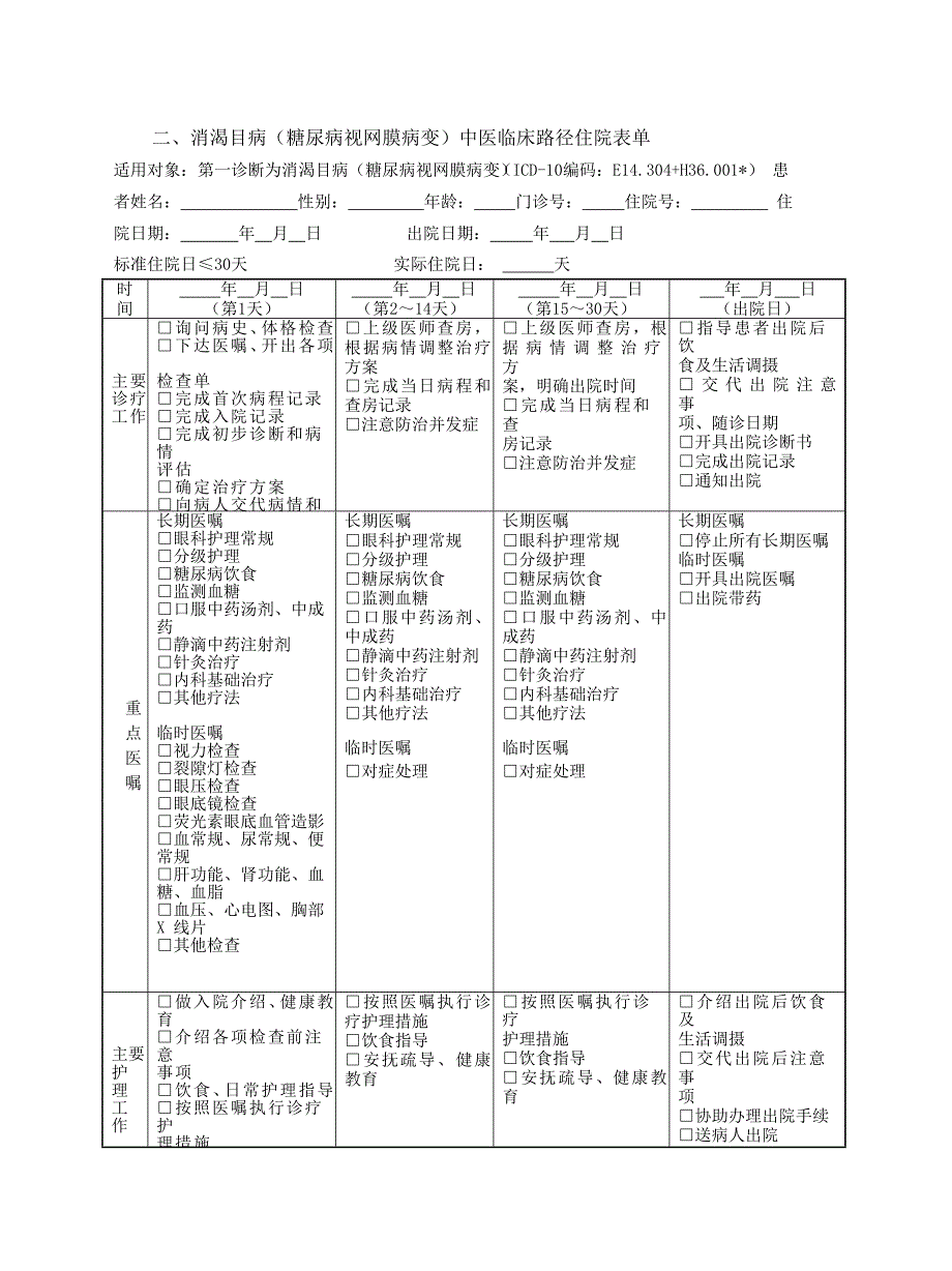 消渴目病(糖尿病视网膜病变)中医临床路径-_第3页