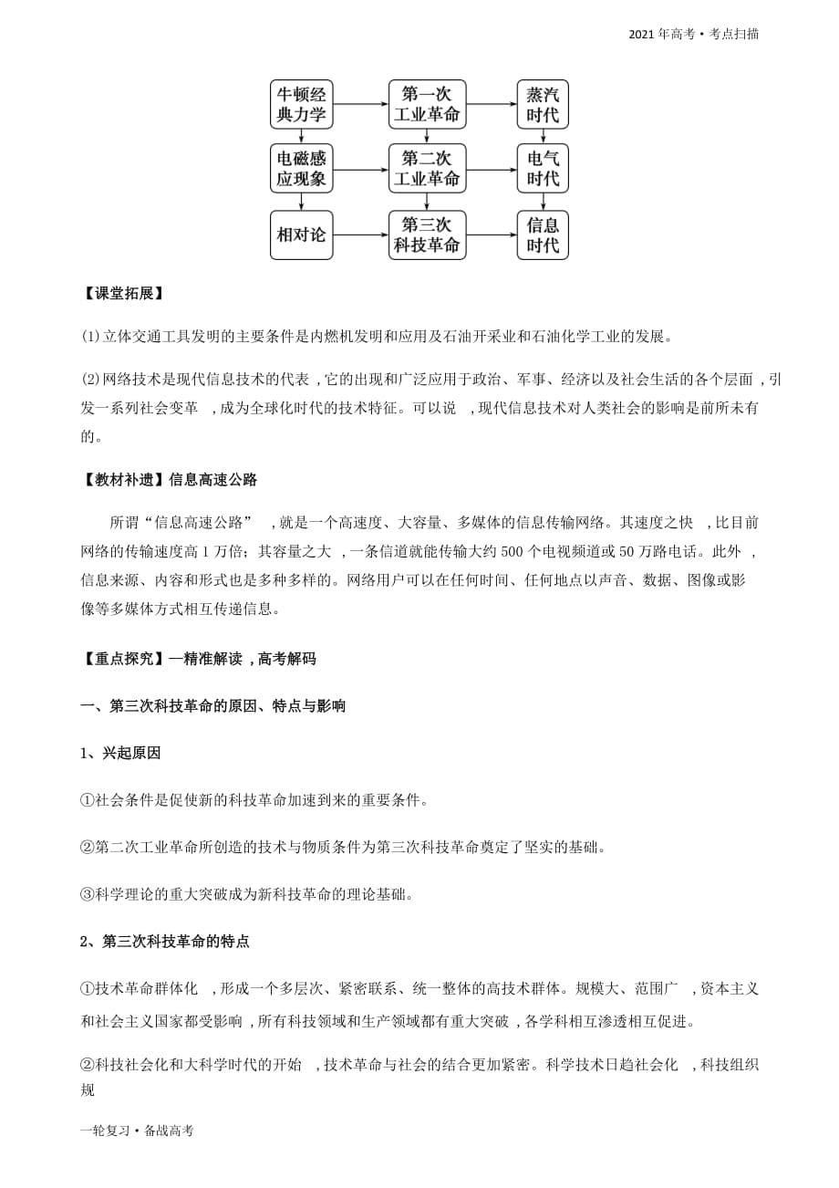 2021年高考[历史]一轮复习考点第11讲 从蒸汽机到互联网（精讲精析）（思想文化史）_第5页