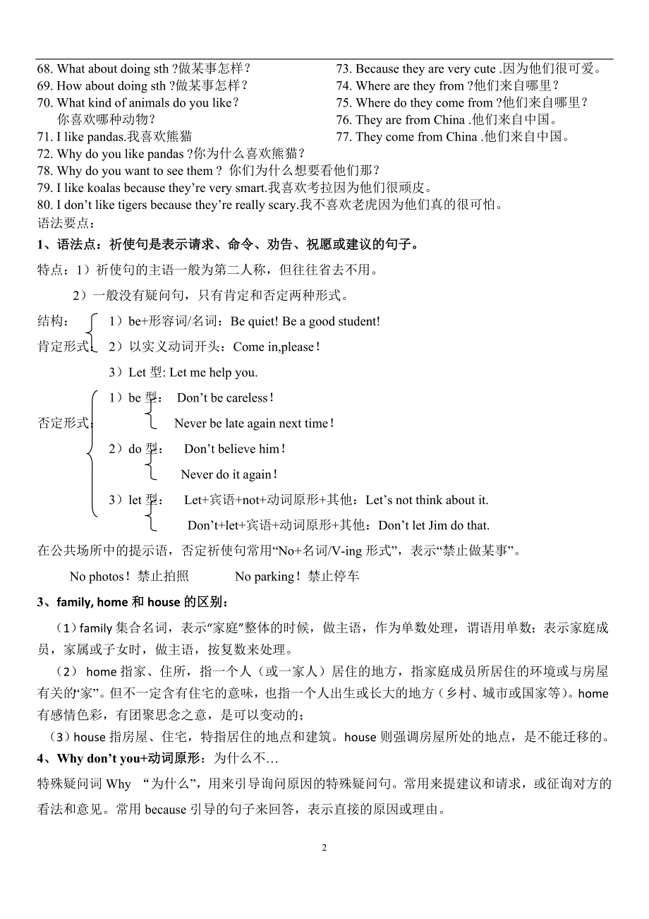 人教版七年级英语下册第五单元知识点总结_第2页