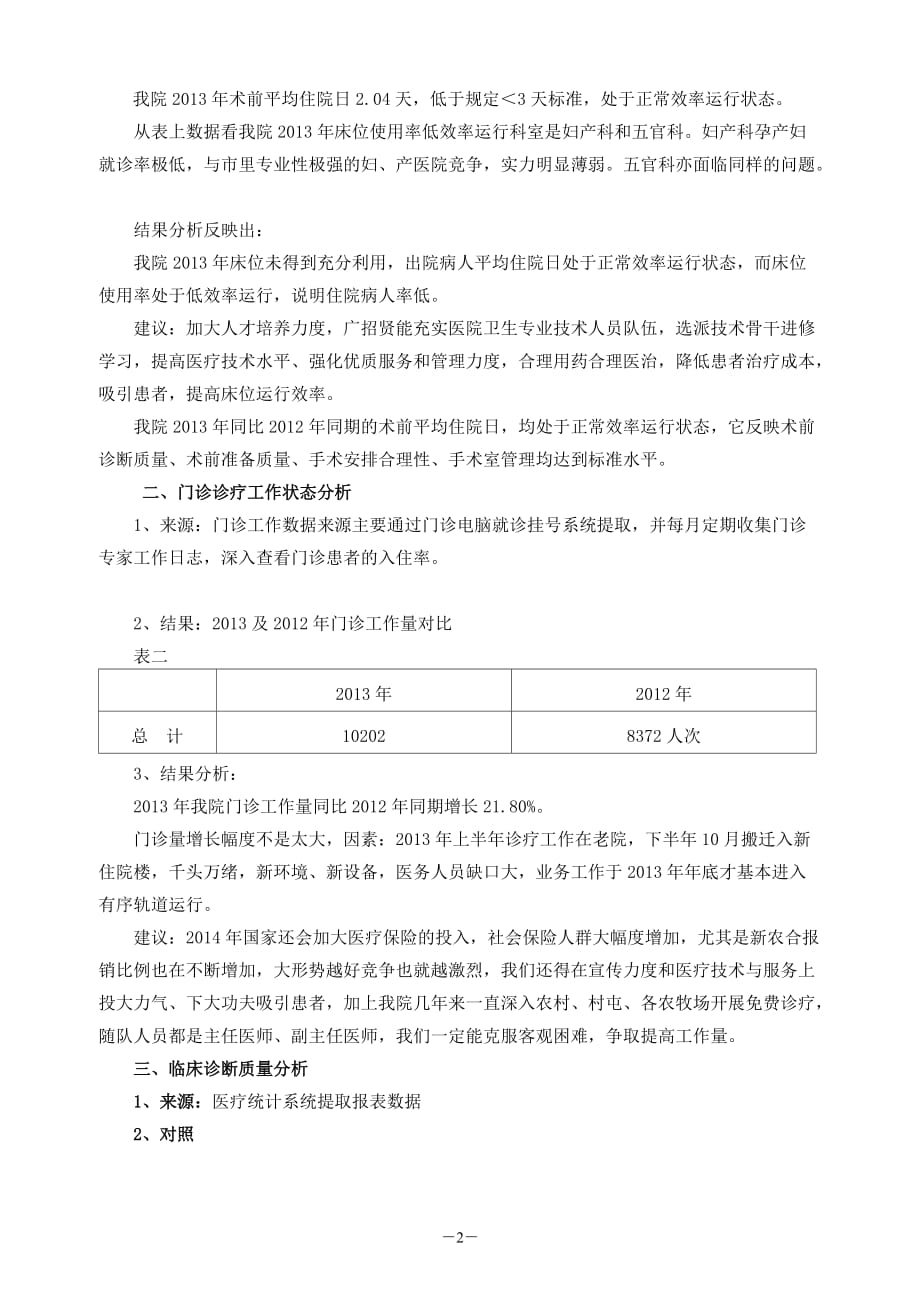 年度医院医疗统计分析报告-_第2页