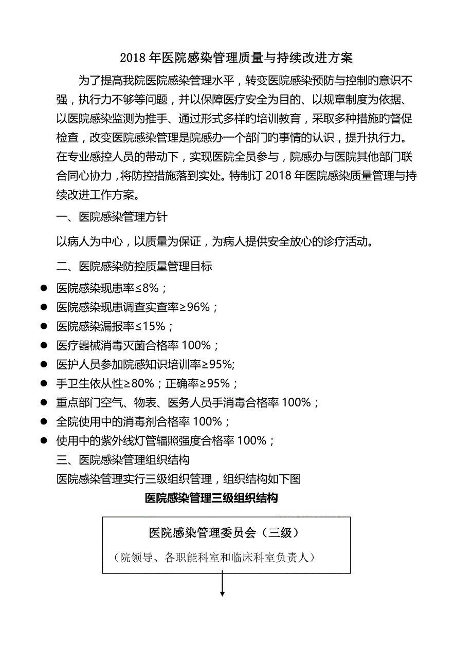 2018年医院感染管理质量与持续改进方案-_第1页