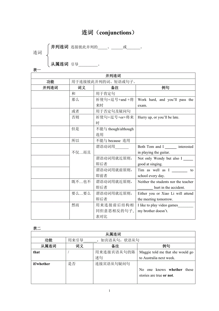 {精品}中考英语连词专项训练含答案_第1页