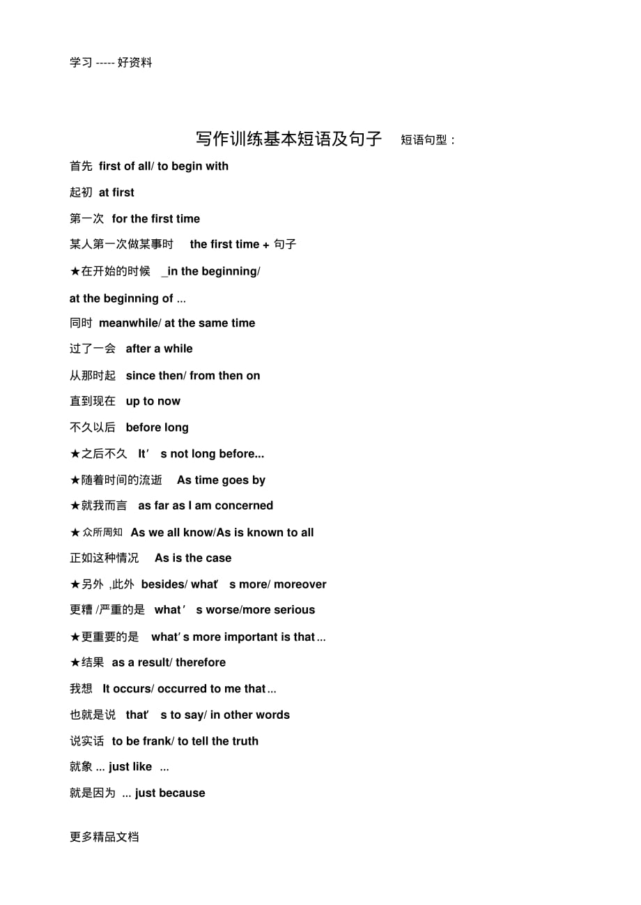 高考好作文必背短语-句型-汇编 PDF_第1页