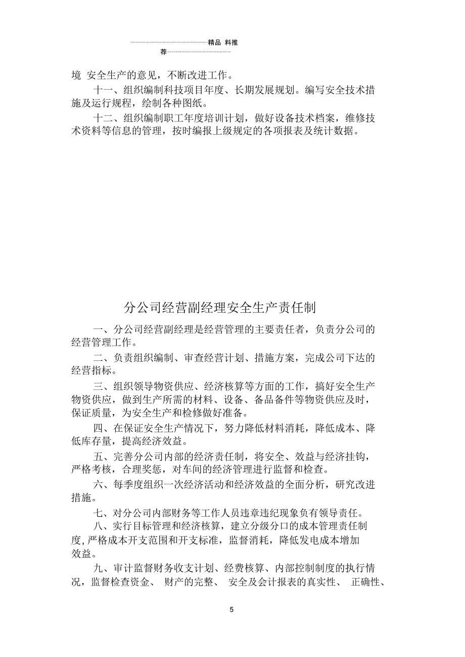 华聚能源公司东滩分公司安全责任制汇编_第5页