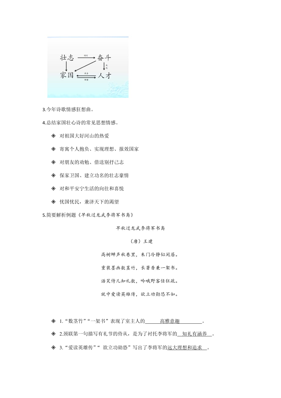 高中语文复习学案：诗歌——思想情感之家国壮心类开放日_第2页