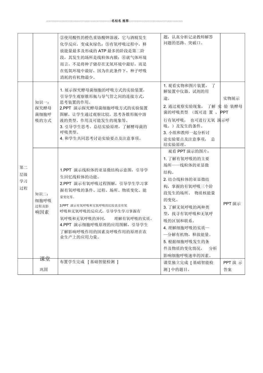 【多彩课堂】高中生物第5章第3节ATP的主要来源-细胞呼吸名师精选教案新人教版必修1_第2页