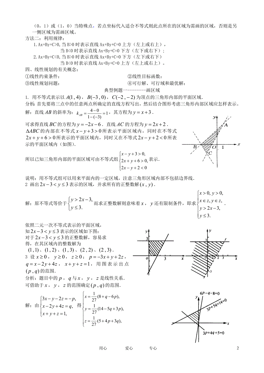 {精品}高中数学_线性规划知识复习_第2页