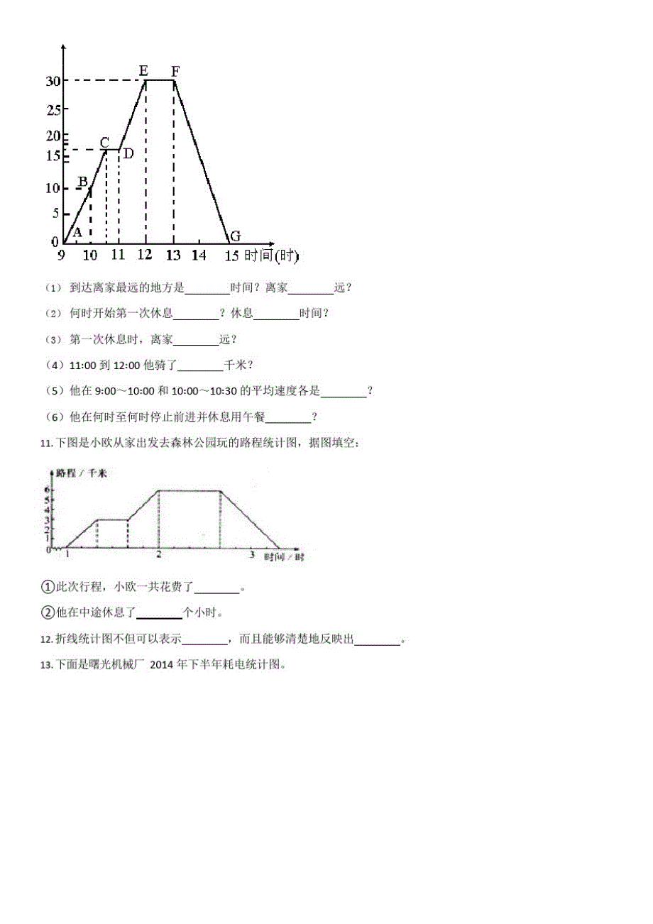 【西师大版】五年级下册数学单元测试-6.折现统计图【有答案】_第3页