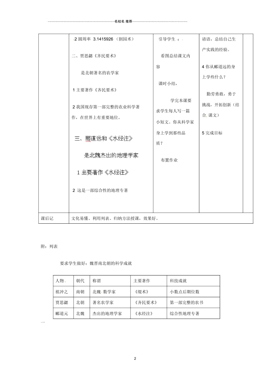 辽宁省开原市第五中学初中七年级历史上册《第21课承上启下的魏晋南北朝文化》名师教案(新版)新人教版_第2页