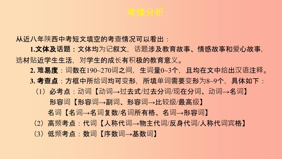 陕西省201X中考英语复习 题型点拨 题型四 短文填空课件_第3页