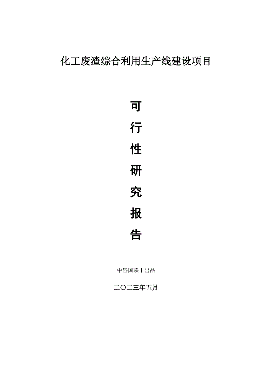 化工废渣综合利用生产建设项目可行性研究报告_第1页