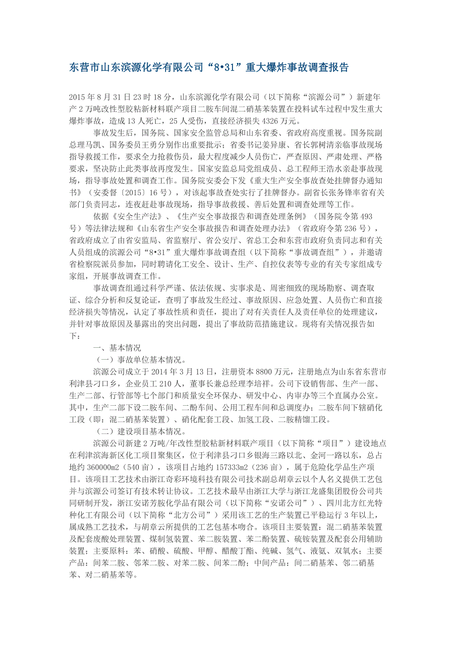 山东滨源化学8.31重大爆炸事故(最新编写）_第1页