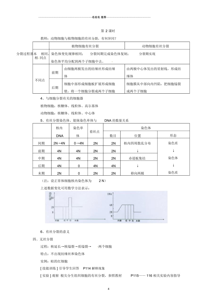 【金识源】高中生物6.1细胞的增殖名师精选教案新人教版必修1_第4页