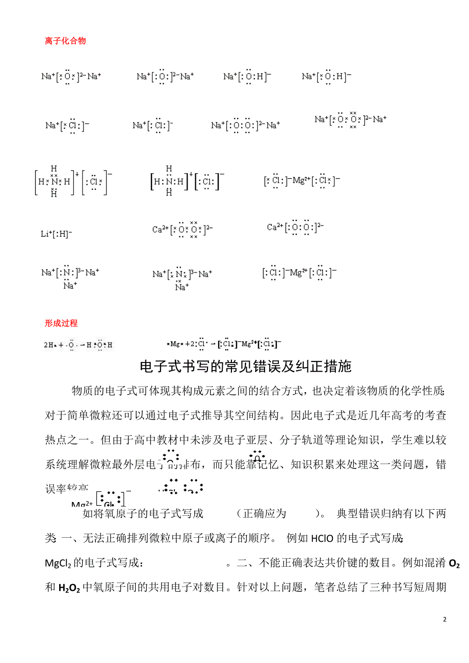 高考化学中常见的电子式大全-精编_第2页