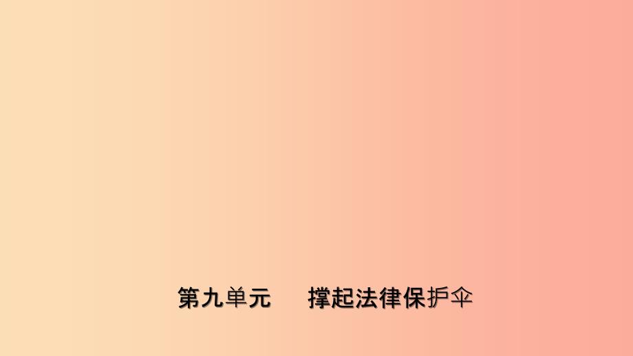 山东诗营市201X年中考道德与法治总复习七下第九单元撑起法律保护晌件_第1页