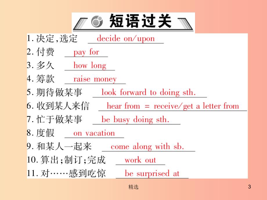 重庆市201X年中考英语总复习 第1部分 教材回顾 八下 Unit 6 课件 仁爱版_第3页