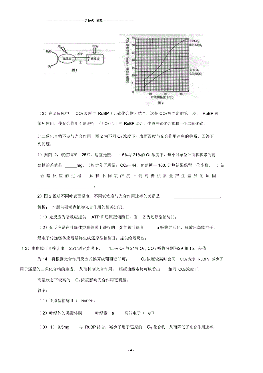 高三生物总复习第12讲光和作用名师精选教案_第4页