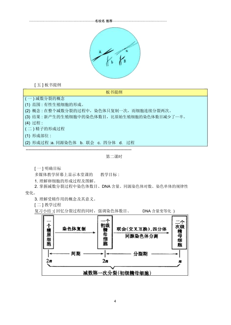 浙江省高中生物2.1减数分裂过程中的染色体行为名师精选教案浙科版必修2_第4页
