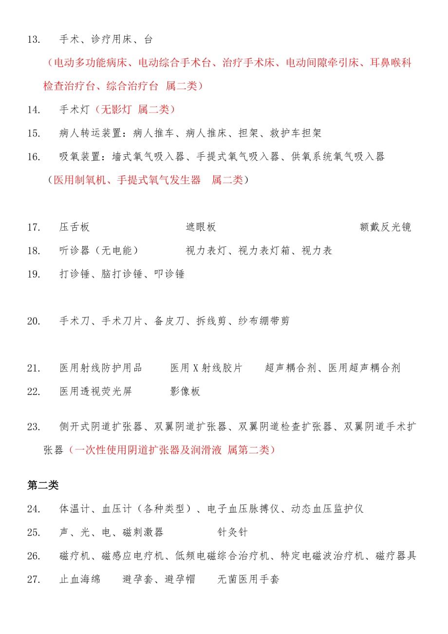 常用医疗器械分类实例(第一类、第二类)-_第2页