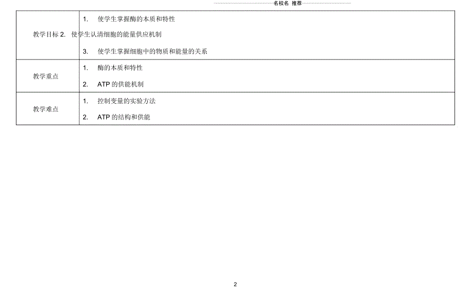 高三生物总复习酶和ATP名师精选教案_第2页