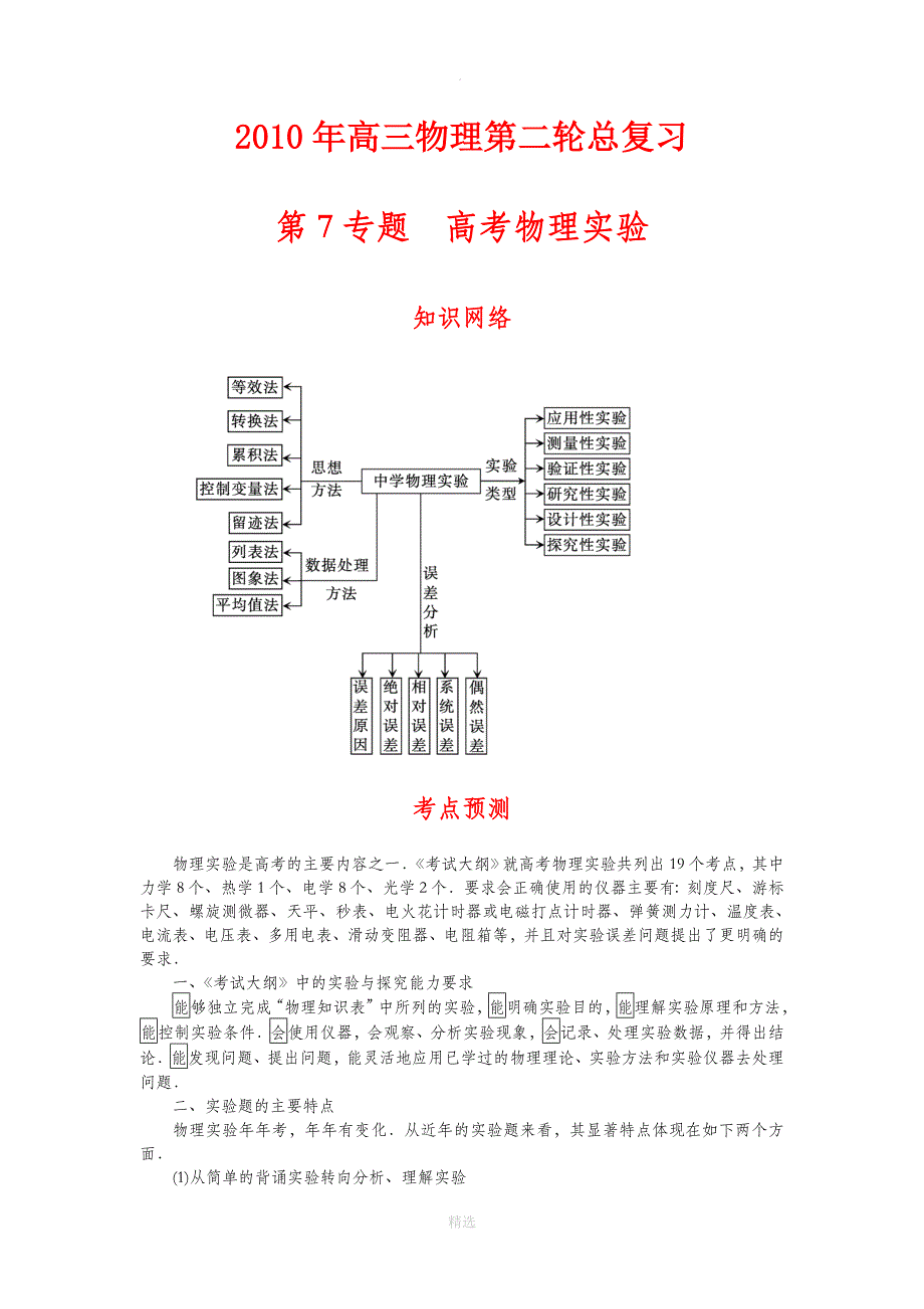 高中物理实验大全全-精_第1页