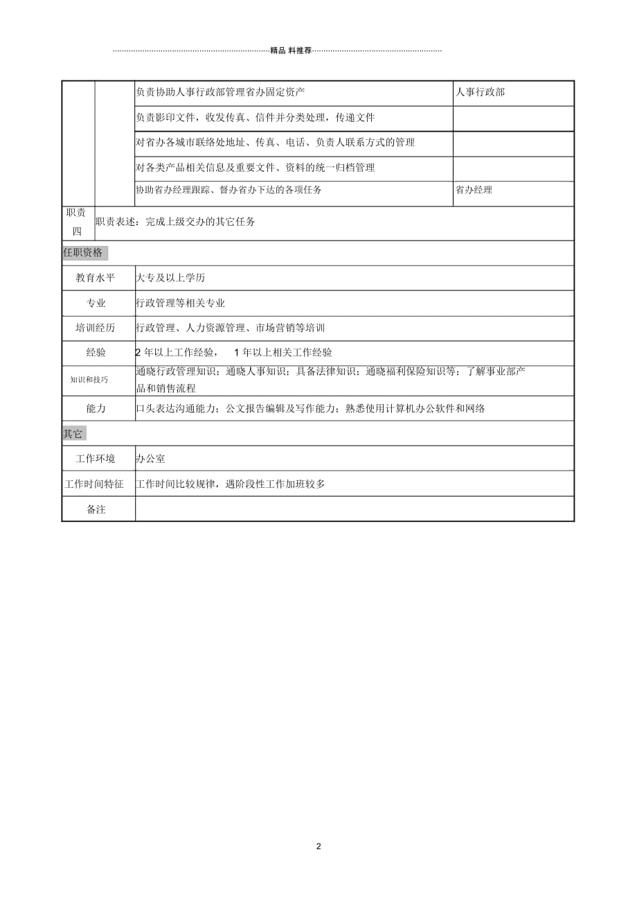 日化企业综合文员岗位说明_第2页