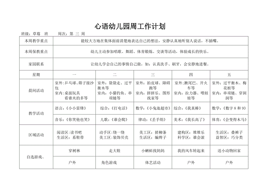 {精品}中班幼儿园春季周工作计划表_第2页