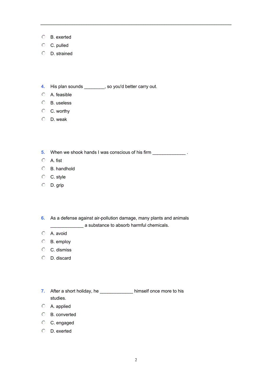 2020年整理新标准大学英语 Quiz 2 答案.doc_第2页