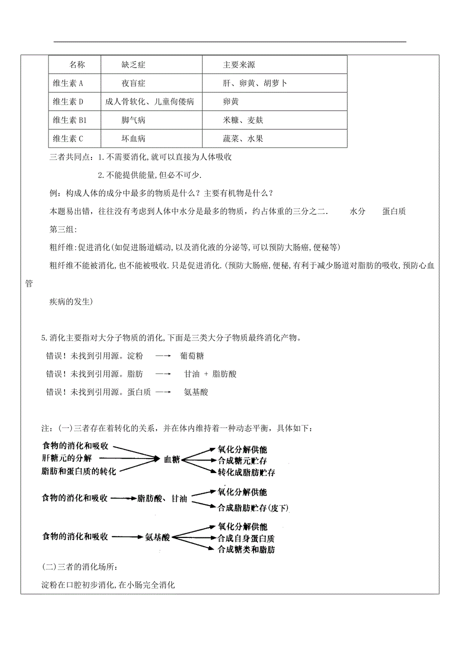 九年级科学上册 4.1-4.2 食物与摄食 消化与吸收教案 （新版）浙教版_第3页