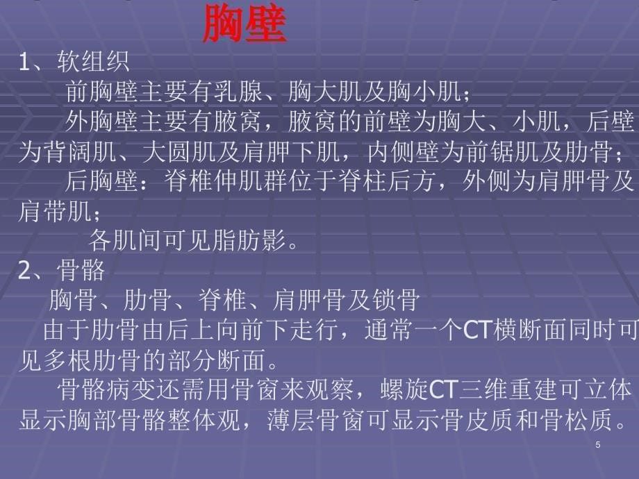 正常胸肺部CT影像学表现幻灯片_第5页