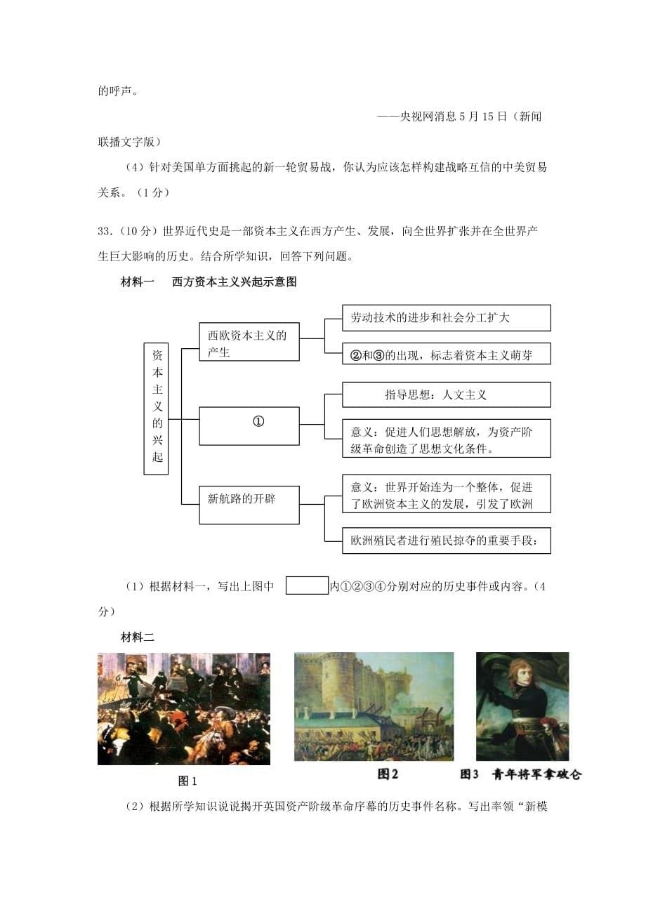 【历史】2019年四川省乐山市中考试题（有答案）_第5页